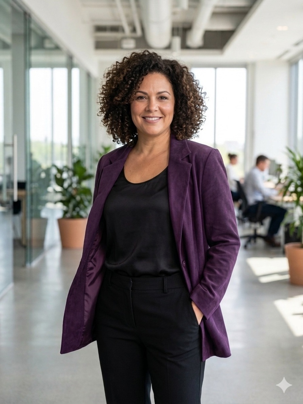 Women's Plum Blazer Jacket - Sleek Office Blazer